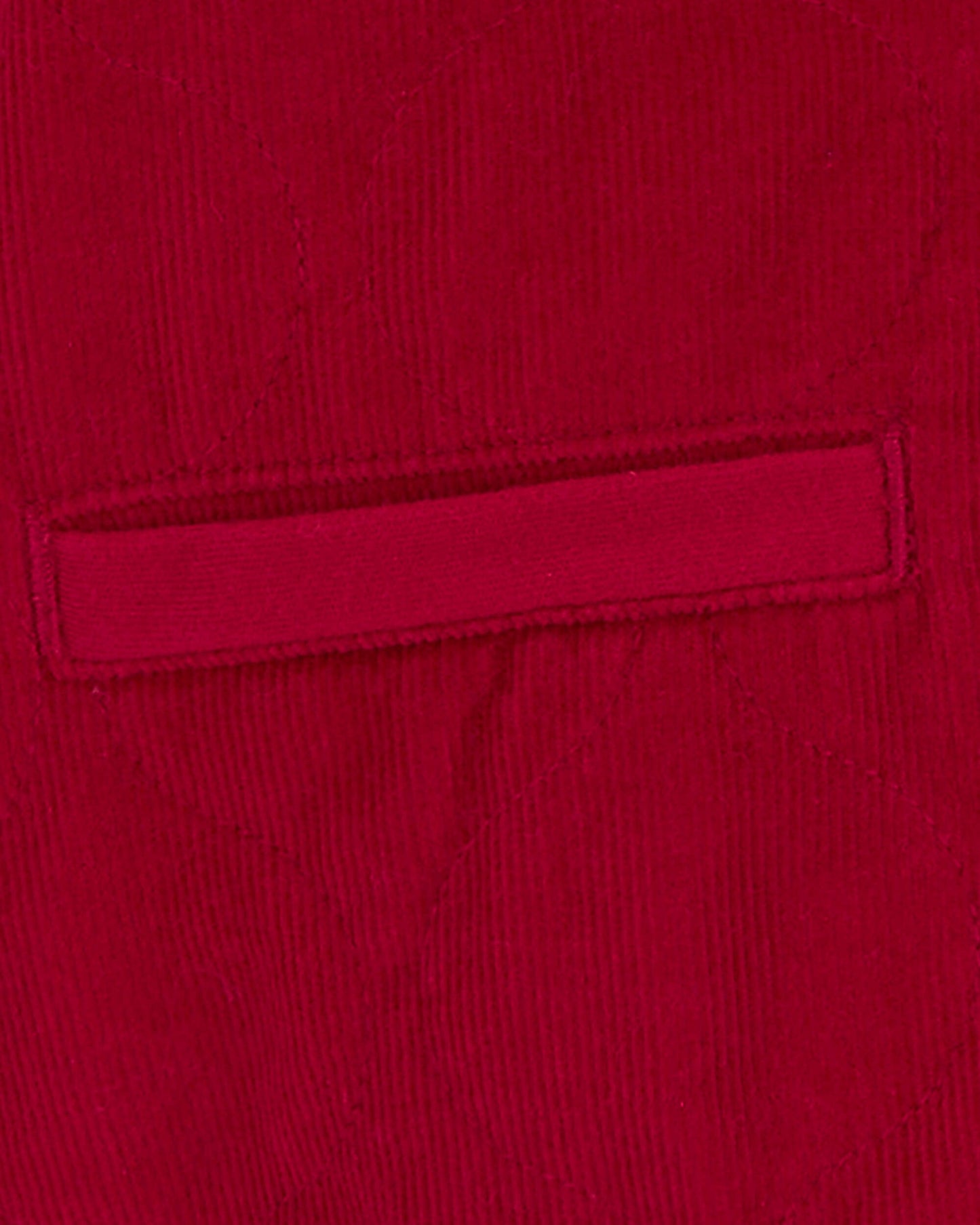 Chaqueta acolchada de pana con capucha para bebé roja